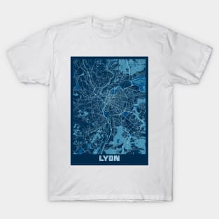 Lyon - France Peace City Map T-Shirt
